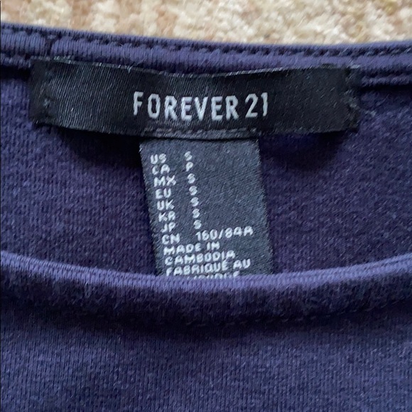 Navy Blue Peplum Top - Picture 2 of 2